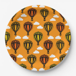 Hot Air Balloon Ballooning Patterned Paper Plates