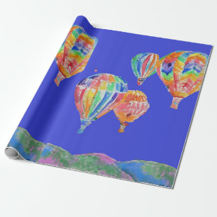 Hot Air Balloon balloons Watercolor Wrapping Wrapping Paper