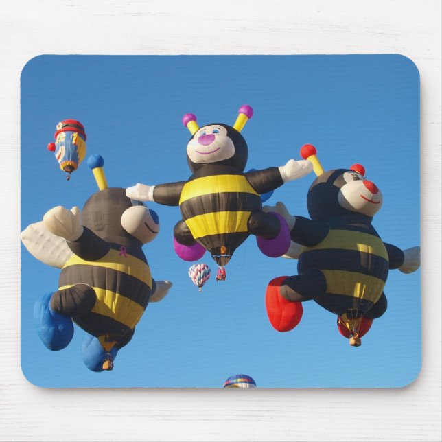 Hot Air Balloon Bee - Ballooning Mouse Pad (Front)