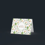 Hot Air Balloon, Bike & Rose Personalized Note Card<br><div class="desc">Send a note of thanks or a hello with these girlie notecards featuring a green and peach vintage watercolor bicycle,  rose and hot air balloon pattern.</div>