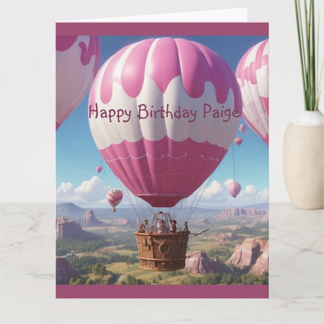Hot Air Balloon Birthday Card (Front)