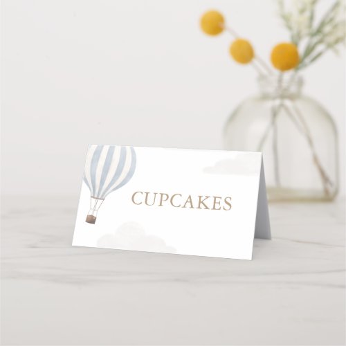 Hot Air Balloon Birthday Food Labels Place Card