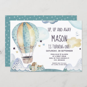 Hot Air Balloon Birthday Invitation