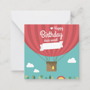 Hot Air Balloon Birthday Note Card