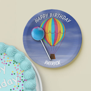 Hot Air Balloon Birthday Paper Plates