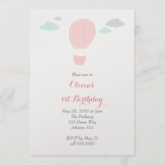 Hot Air Balloon Birthday Party Invitation