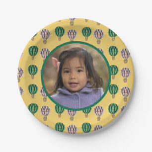 Hot Air Balloon Birthday Photo Paper Plates