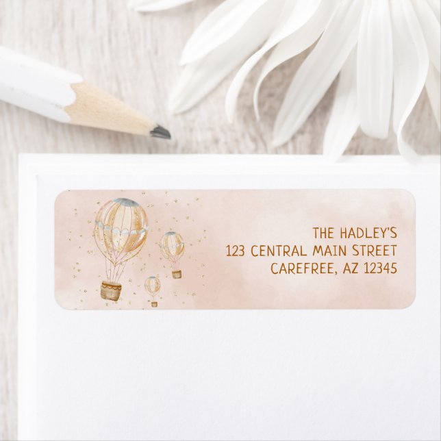 Hot Air Balloon Birthday Return Address Label (Insitu)