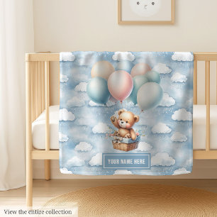 Hot Air Balloon Blanket for Boy We Can Bearly Wait