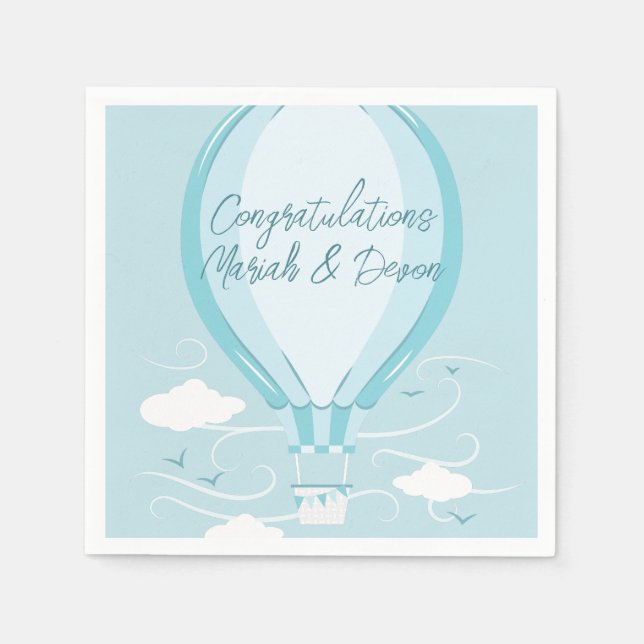 Hot Air Balloon Blue Boy Napkins (Front)