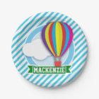 Hot Air Balloon; Blue & White Stripes