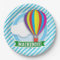 Hot Air Balloon; Blue & White Stripes
