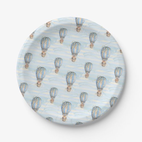 Hot Air Balloon Boho Birthday Paper Plates