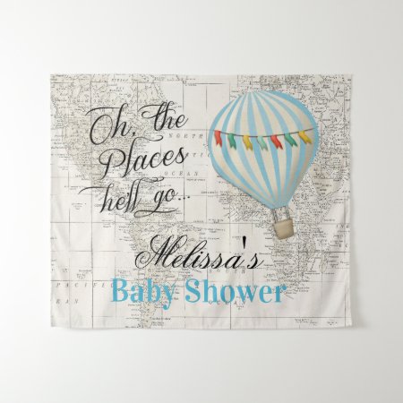 Hot Air Balloon Boy Baby Shower Backdrop