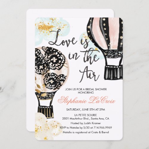 Hot Air Balloon Bridal Shower Invitation