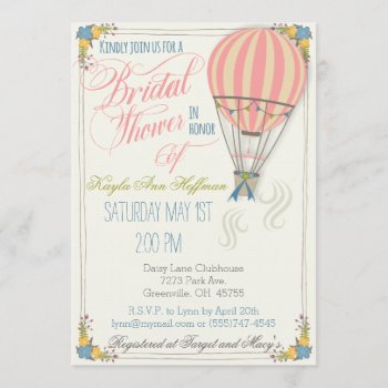 Hot Air Balloon Bridal Shower Invitation. Invitation by DaisyLane at Zazzle