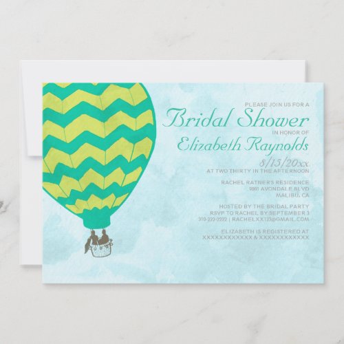 Hot Air Balloon Bridal Shower Invitations
