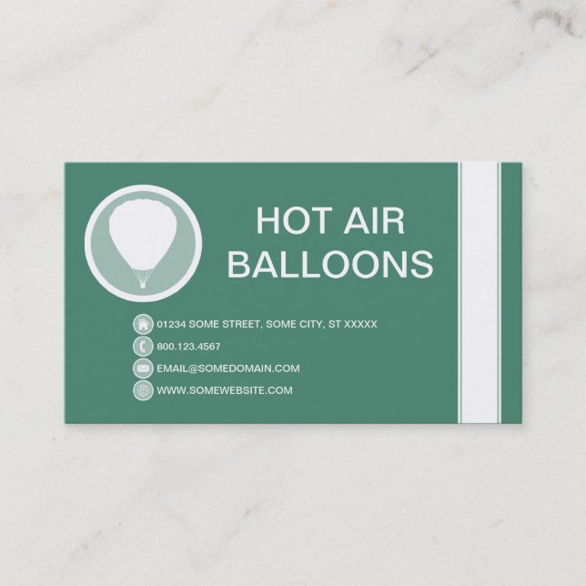 HOT AIR BALLOON bubble Business Card (Front)