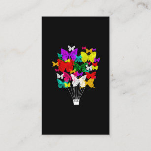 Hot air balloon butterfly cloud sky business card