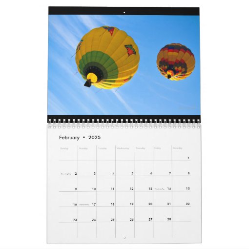 Hot Air Balloon Calendar Zazzle