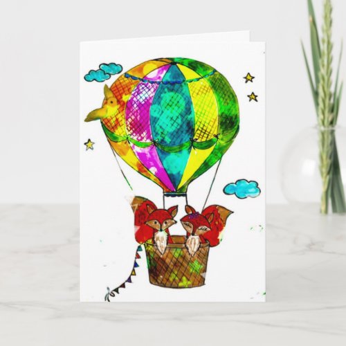 Hot air balloon card