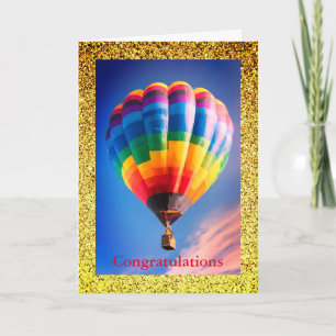 Hot Air Balloon Card , 5" x 7" Greeting Card