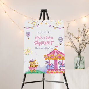 Hot Air Balloon Carousel Baby Shower Welcome Sign