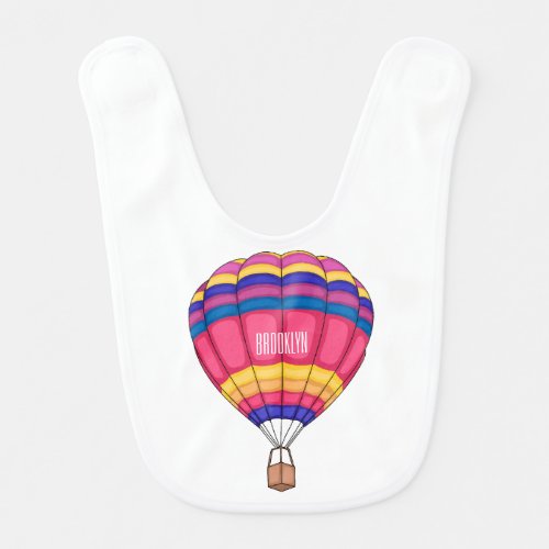 Hot air balloon cartoon illustration baby bib