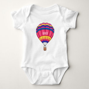 Hot air balloon cartoon illustration baby bodysuit