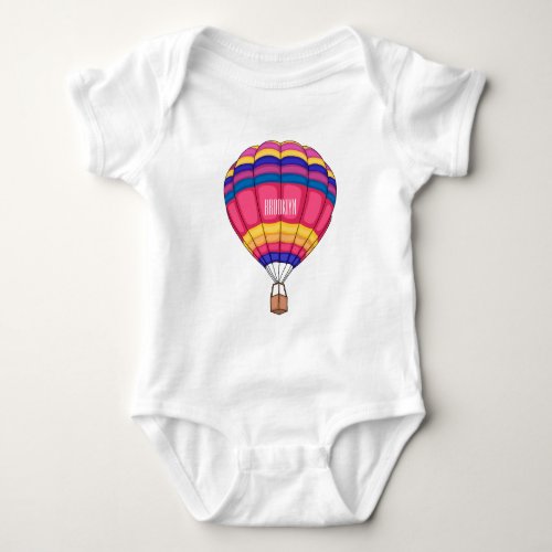 Hot air balloon cartoon illustration  baby bodysuit