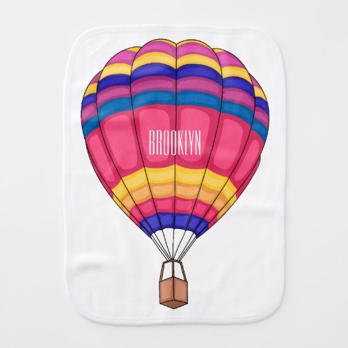 Hot air balloon cartoon illustration baby burp cloth