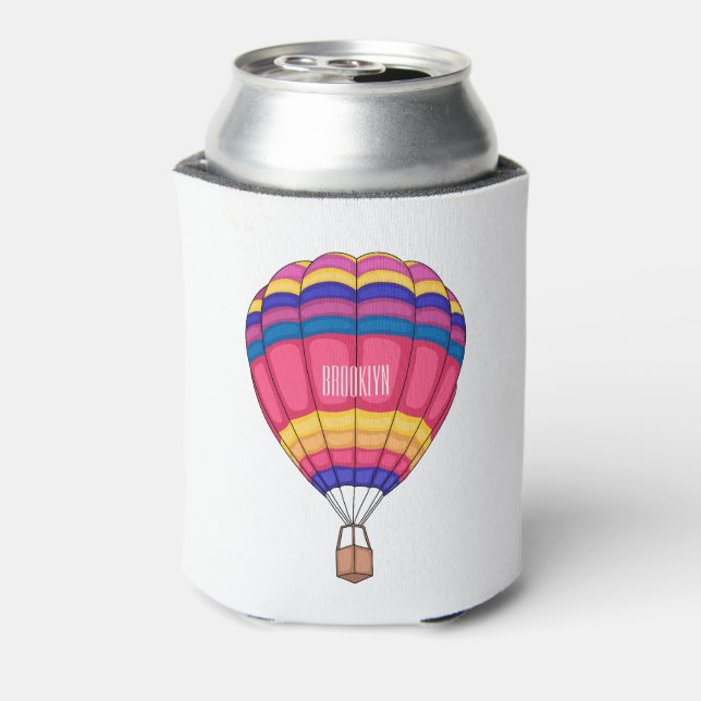 Hot air balloon cartoon illustration  can cooler (Can Back)