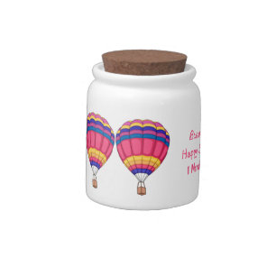 Hot air balloon cartoon illustration candy jar
