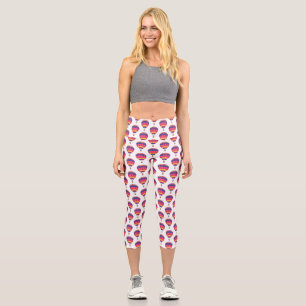 Hot air balloon cartoon illustration capri leggings