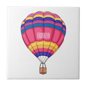 Hot air balloon cartoon illustration ceramic tile
