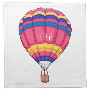 Hot air balloon cartoon illustration cloth napkin