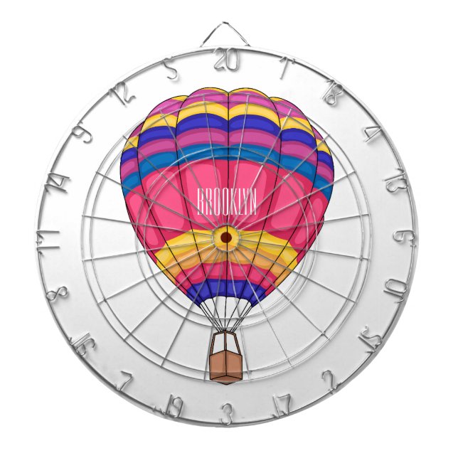 Hot air balloon cartoon illustration  dart board (Front)