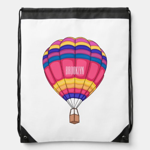 Hot air balloon cartoon illustration drawstring bag
