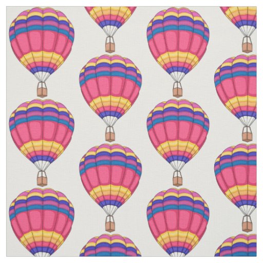Hot air balloon cartoon illustration  fabric