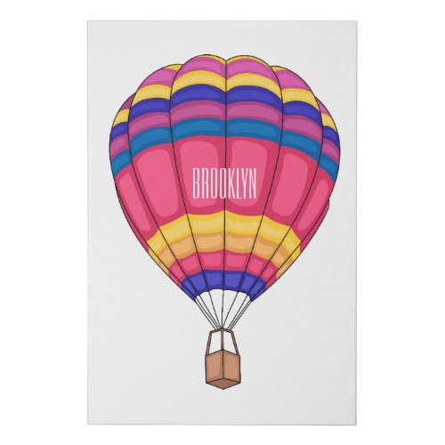 Hot air balloon cartoon illustration  faux canvas print
