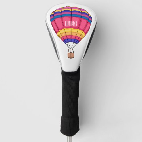Hot air balloon cartoon illustration golf head cover