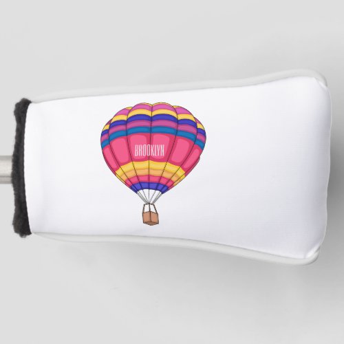 Hot air balloon cartoon illustration  golf head cover