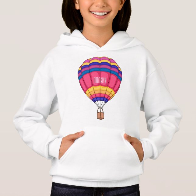 Hot air balloon cartoon illustration  hoodie (Front)