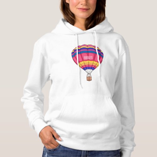 Hot air balloon cartoon illustration  hoodie