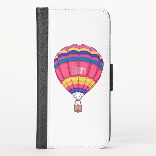 Hot air balloon cartoon illustration  iPhone x wallet case