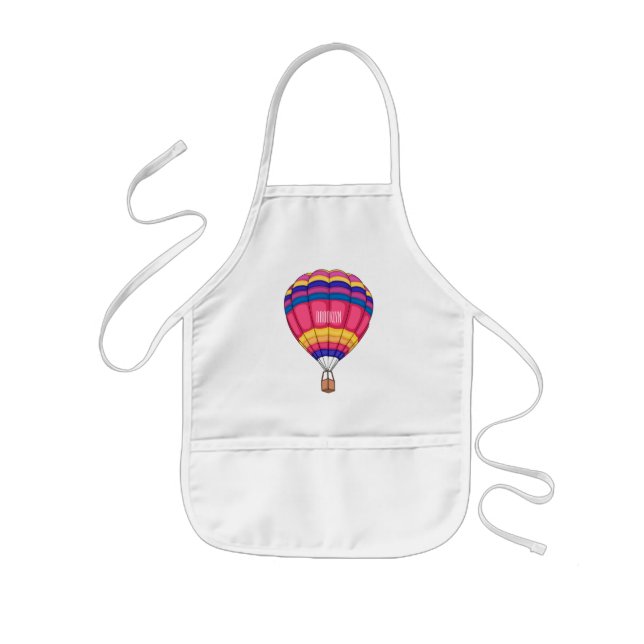 Hot air balloon cartoon illustration kids' apron (Front)