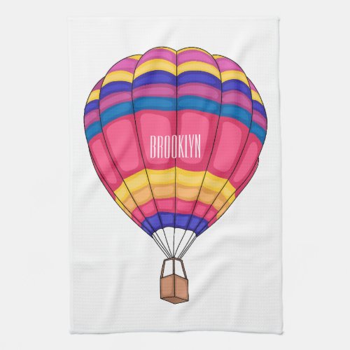 Hot air balloon cartoon illustration  kitchen towel