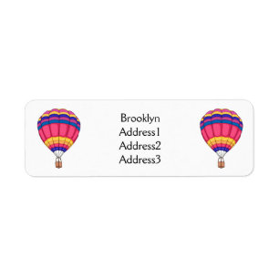 Hot air balloon cartoon illustration label