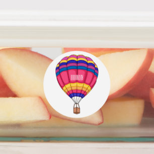 Hot air balloon cartoon illustration labels