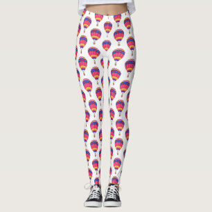 Hot air balloon cartoon illustration leggings